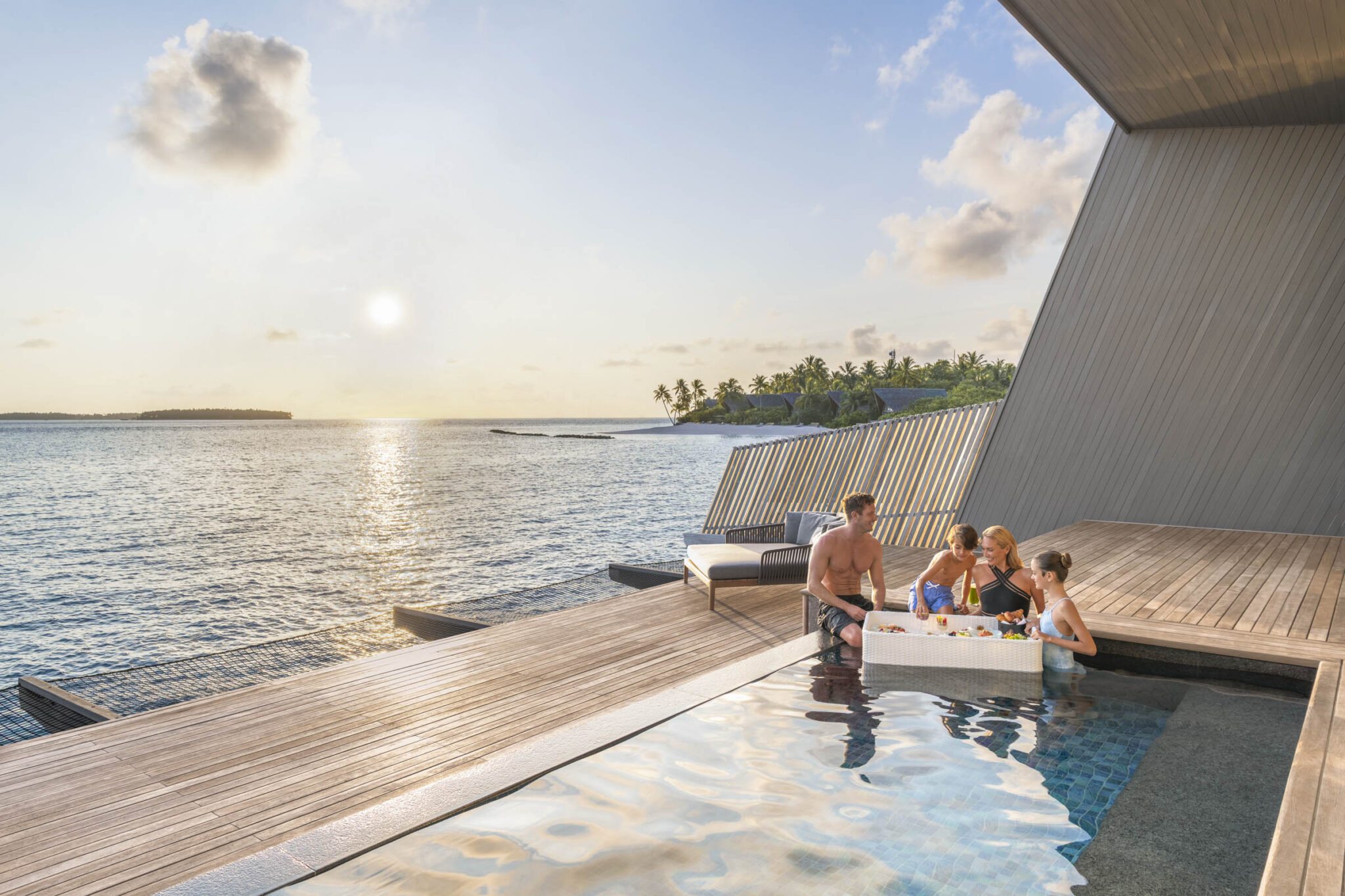St. Regis Maledives_Floating Breakfast In-Villa - Caucasian Family_05